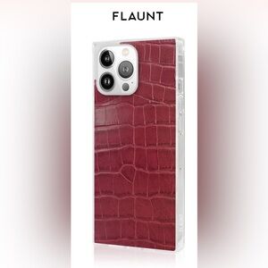 FLAUNT I phone 16 pro max MagSafe Burgundy Crocodile Pattern Phone Case!!!